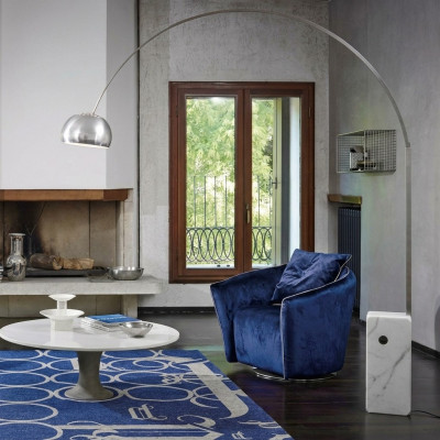 Fauteuil 1 place Bleu Salon Luxe Design Italien Mobilier Élégant nouveau