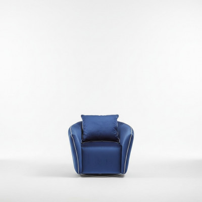 Fauteuil 1 place Bleu Salon Luxe Design Italien Mobilier Élégant nouveau