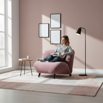 Fauteuil une place de luxe rembourré Mobilier Salon Fauteuil une place en tissu Lounge