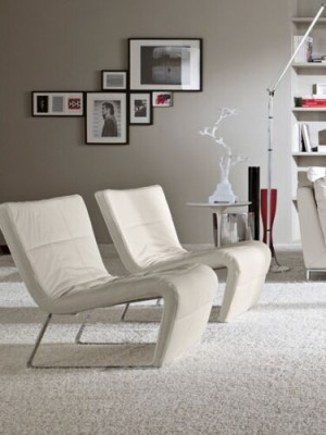 Fauteuil sans accoudoirs rembourrage de luxe meuble design style italien textile bleu