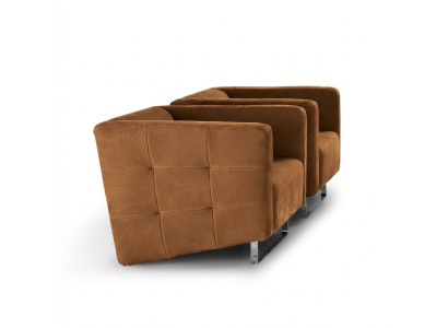 Luxurious Fauteuil en Tissu Marron Style Italien Design Moderne Meubles de Salon Nouveaux