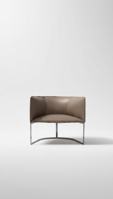 Meubles de design de luxe Chaise de salon en cuir de style Design Gris Prianera Salle de séjour Lounge