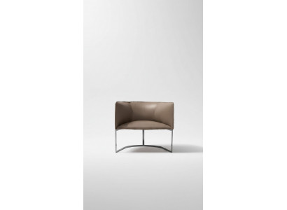 Meubles de design de luxe Chaise de salon en cuir de style Design Gris Prianera Salle de séjour Lounge