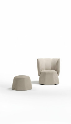 Tabouret Design Bois Mobilier Italien de Luxe Salon Moderne Repose-Pieds Gris neuf