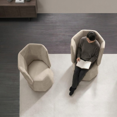 Fauteuil design de luxe une place moderne Lehn Textile 1 siège Mobilier une place Prianera