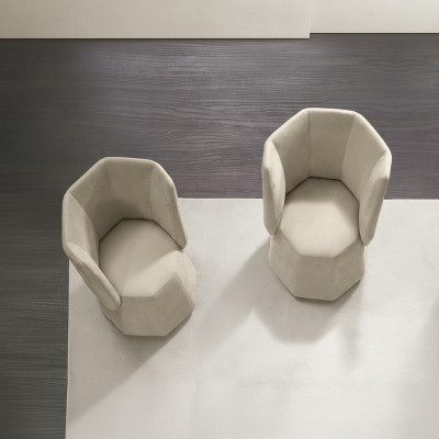 Fauteuil design de luxe une place moderne Lehn Textile 1 siège Mobilier une place Prianera
