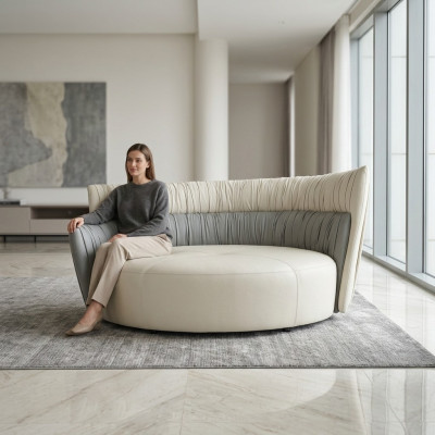 Canapé rond Canapé deux places Canapé design 2 places Canapés Rembourrage en cuir Prianera Sofa