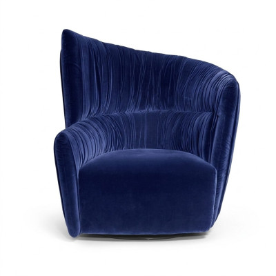 Fauteuil Mobilier de Luxe Design Bleu Style Moderne Tissu Salon Salon Nouveau