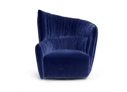 Fauteuil Mobilier de Luxe Design Bleu Style Moderne Tissu Salon Salon Nouveau