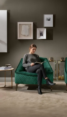 Fauteuil simple de luxe Une place 1place Siège rembourré Designer Textile Moderne en tissu de siège