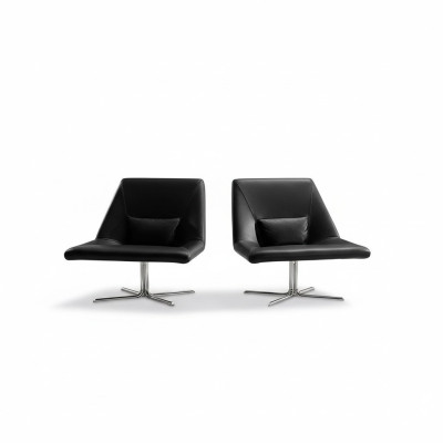Fauteuil de style italien de luxe 1 place, fauteuil en cuir à dossier incliné de designer Prianera