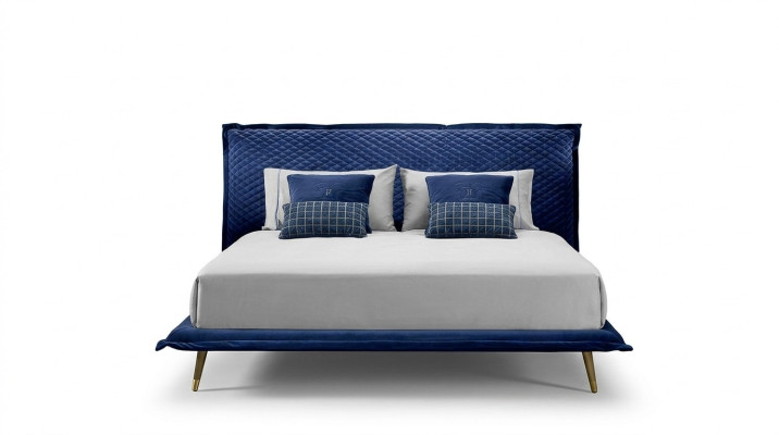 Lit double Lits Cadre de lit Lit Bois Chambre Bleu Classique Prianera nouvelle