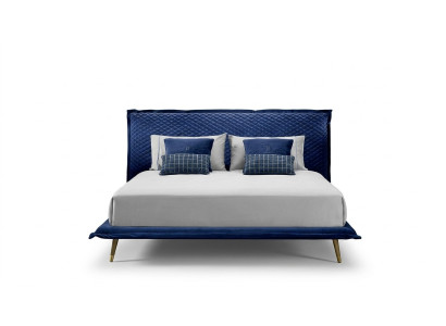 Lit double Lits Cadre de lit Lit Bois Chambre Bleu Classique Prianera nouvelle