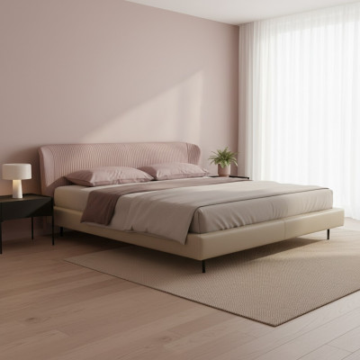 Conception de lit rose Lits de luxe Mobilier moderne italien Chambre Prianera