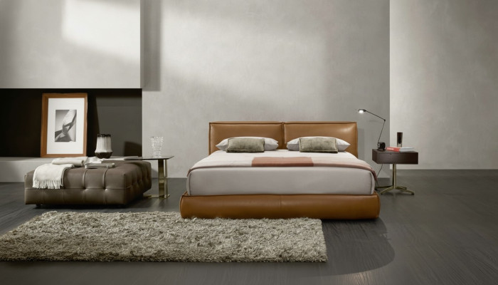 Lit double Rembourrage Lit Chambre de luxe Lits Cadre de lit double Mobilier marron