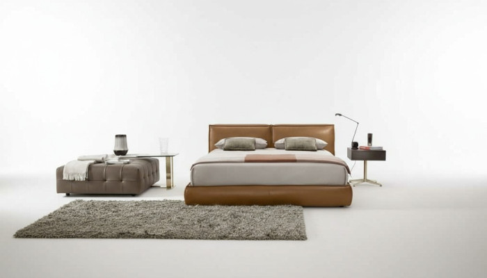 Lit double Rembourrage Lit Chambre de luxe Lits Cadre de lit double Mobilier marron