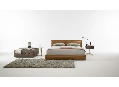 Lit double Rembourrage Lit Chambre de luxe Lits Cadre de lit double Mobilier marron