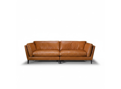Canapé 3 places Marron Mobilier de luxe Design Salon Mobilier Cuir Style Prianera neuf