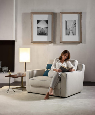 Fauteuil 1 place en textile de salon de luxe Prianera nouveau design de fauteuil moderne nouveau