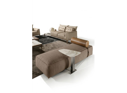 Chaise longue de luxe en tissu pour salon, canapé de design marron, meubles Prianera