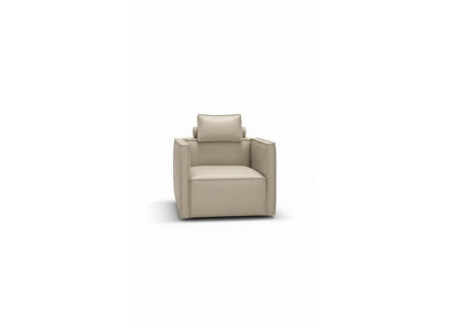 Fauteuil individuel 1 place Siège rembourré Designer Textile Siège en cuir Gris moderne