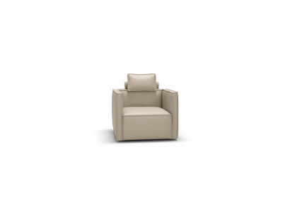 Fauteuil individuel 1 place Siège rembourré Designer Textile Siège en cuir Gris moderne