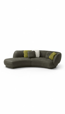 Canapé en textile 3 places Revêtement en cuir Moderne Siège relaxant Mobilier de luxe Canapé d'angle Rond