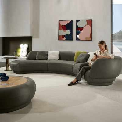 Canapé rond Canapé d'angle Canapé 6 places Canapé en cuir de luxe Mobilier de salon