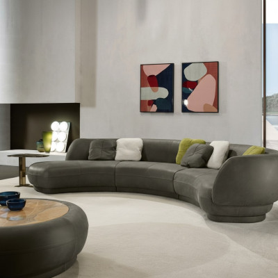 Canapé rond Canapé d'angle Canapé 6 places Canapé en cuir de luxe Mobilier de salon