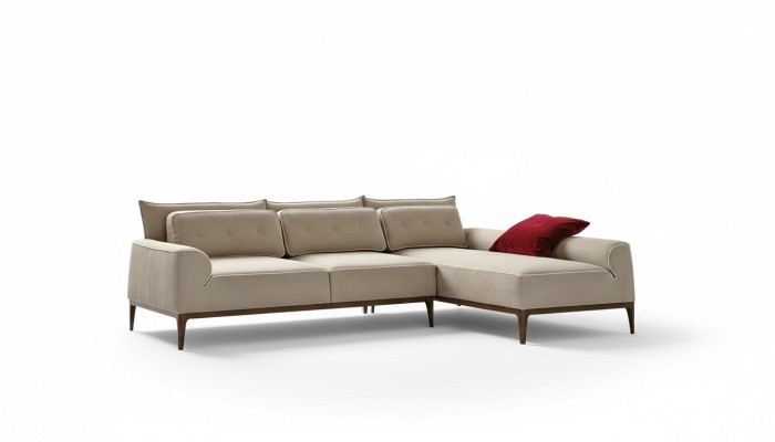 Canapé d'angle en L en gris canapé de luxe design salon italien meubles de salon