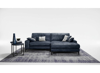 Canapé d'angle Canapé Salon Canapés Cuir Luxe Forme en L Style Moderne Meubles Bleu nouveau