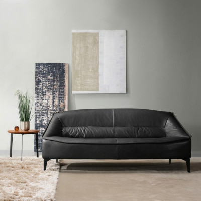 Canapé de luxe trois places Canapés 3 places en cuir design Canapé Style Mobilier Noir