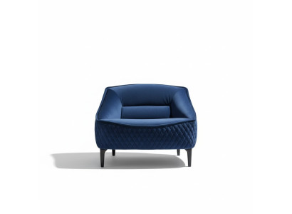 Fauteuil Mobilier Moderne Salon en Tissu Luxe Textile Relax Assise Bleu Prianera