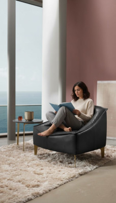 Revêtement de fauteuil à sièges Design moderne Fauteuil en cuir Détente Salon de luxe Salle de séjour