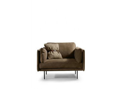 Fauteuil design en cuir gris rembourré pièce de vie moderne meubles en bois de luxe détente nouveau