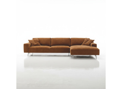Canapé d'angle Marron Conception Tissu Canapé Salon L-forme Prianera