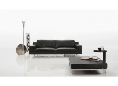 Trois places canapé de luxe 3 places Canapés Siège Design Canapé Mobilier Style Cuir Noir