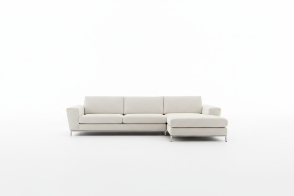 Canapé d'angle élégant en tissu forme L moderne rembourré blanc Mobilier de salon Coin de luxe en tissu siège neuf