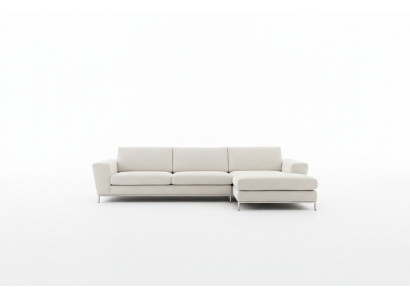 Canapé d'angle élégant en tissu forme L moderne rembourré blanc Mobilier de salon Coin de luxe en tissu siège neuf