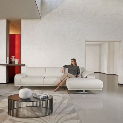 Canapé d'angle en L de luxe Meubles de salon Design de canapé Blanc Nouveauté en mobilier italien