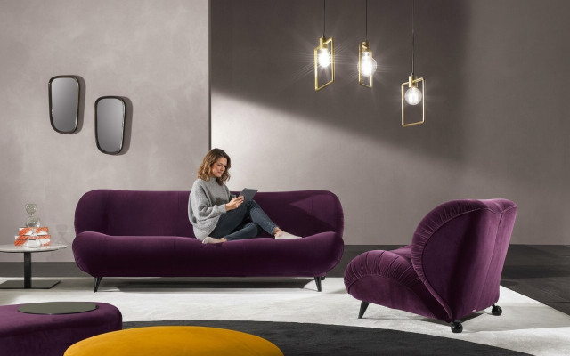 Groupe Ensemble Ensemble de canapé 3+1 places 2pcs. Meubles Canapés Fauteuil de luxe Siège Violet neuf