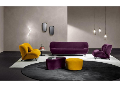 Ensemble de canapé moderne 3+2 places Fauteuil x2 Tabouret Ensemble de canapés designer Mobilier de salon élégant