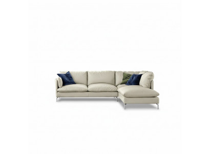 Canapé d'angle en cuir L-shape de luxe, design, recouvert de tissu. Nouveau mobilier de canapé.