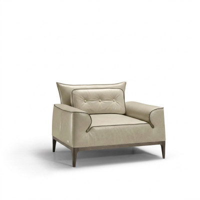 Fauteuil en cuir design Salon Lounge Chaise de luxe Mobilier design Marron Prianera