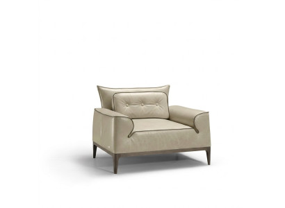 Fauteuil en cuir design Salon Lounge Chaise de luxe Mobilier design Marron Prianera