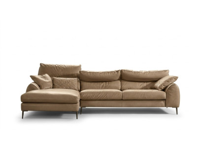 Canapé d'angle en forme de L Canapé de salon Canapé Rembourrage Angle Suite Canapé en cuir beige Nouveau