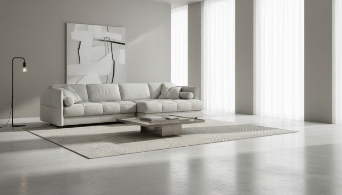 Paysage de vie canapé d'angle en L Meuble Luxe Blanc Canapé Moderne