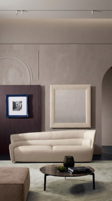 Canapé 3 places Canapé en cuir blanc Mobilier de salon Sofas Canapé italien Prianera