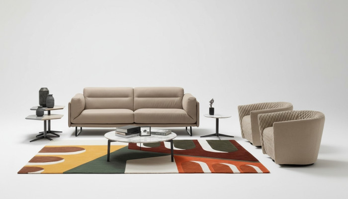 Ensemble de canapés Canapé Rembourrage Canapé en cuir Mobilier italien Canapé Prianera