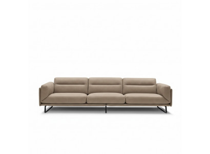Canapé 4 places Canapés en cuir Design de luxe Canapé Beige Sellerie de luxe Quatre places xxl